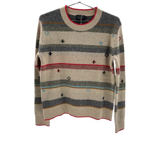 Pendleton 'Graphic' Beige Merino Wool Sweater Size S - Picture 2 of 4